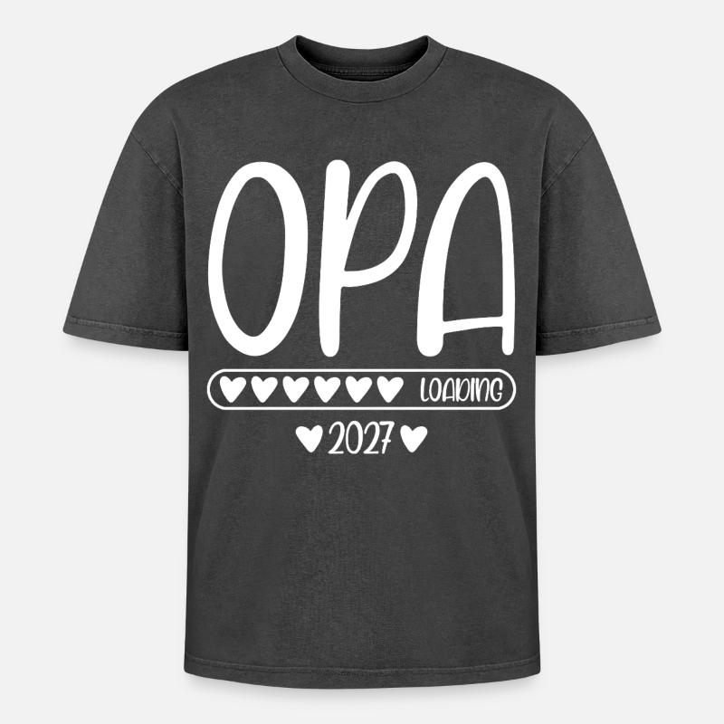 Opa 2027 loading - Oversized Unisex Premium Acid-Washed T-Shirt - Schwarz Acid Wash