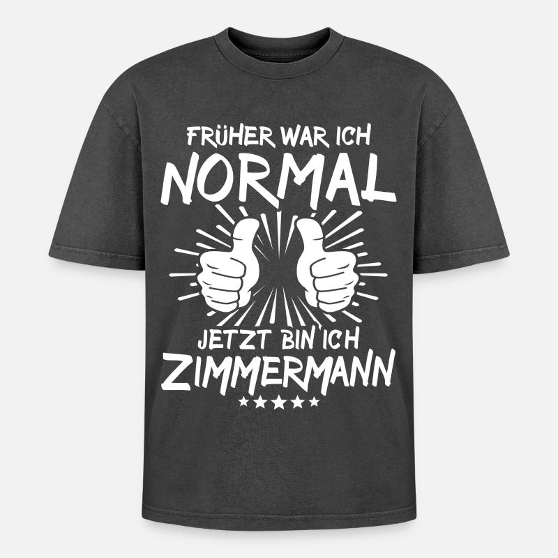Carpenter - Oversized Unisex Premium Acid-Washed T-Shirt - acid washed black