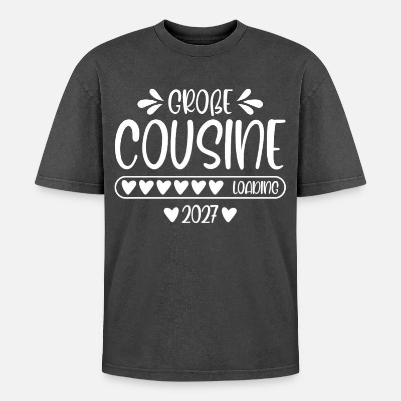 Big Cousin 2027 loading - Oversized Unisex Premium Acid-Washed T-Shirt - acid washed black