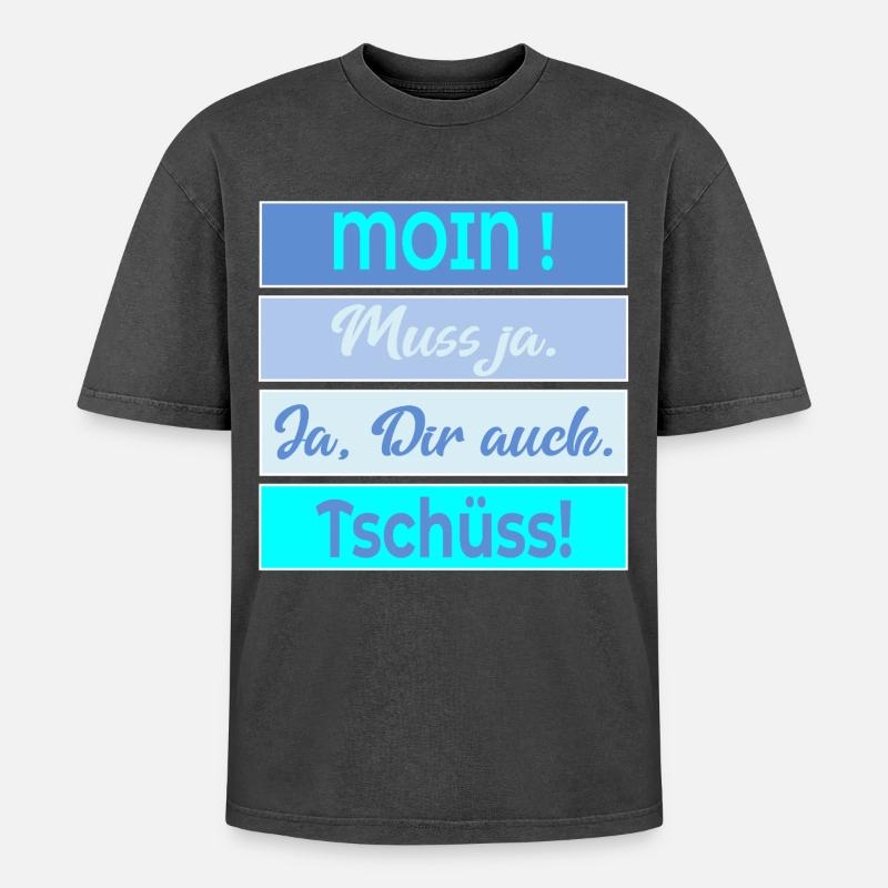 Chat Moin Bye - Oversized Unisex Premium Acid-Washed T-Shirt - acid washed black