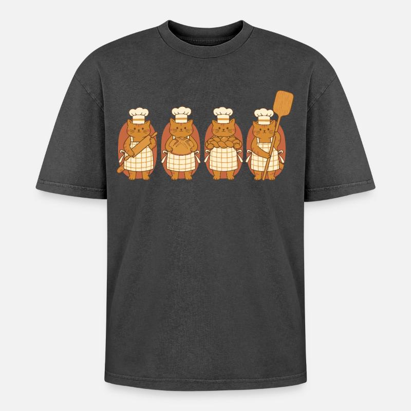 Sourdough Bread Baking Baker Bread Making - Oversized Unisex Premium Acid-Washed T-Shirt - acid washed black