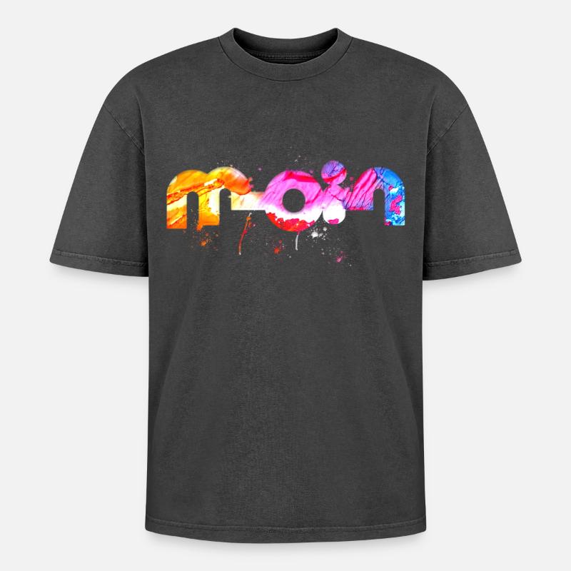 Hello - Oversized Unisex Premium Acid-Washed T-Shirt - acid washed black