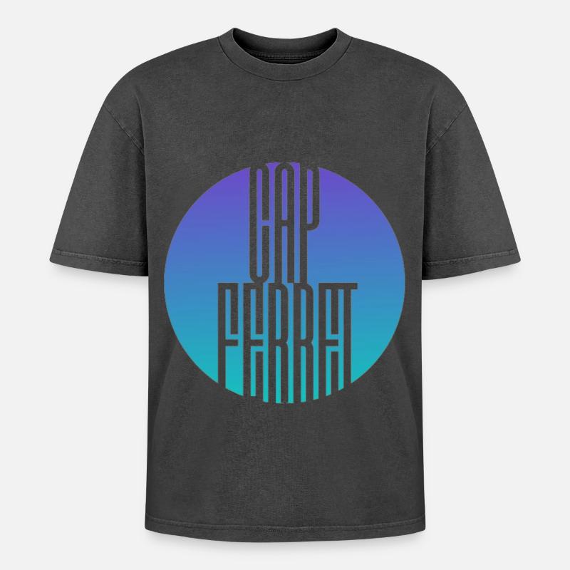 "Le Cap ou pas Cap" - T-shirt Premium unisexe oversize acid-washed - noir délavé acide