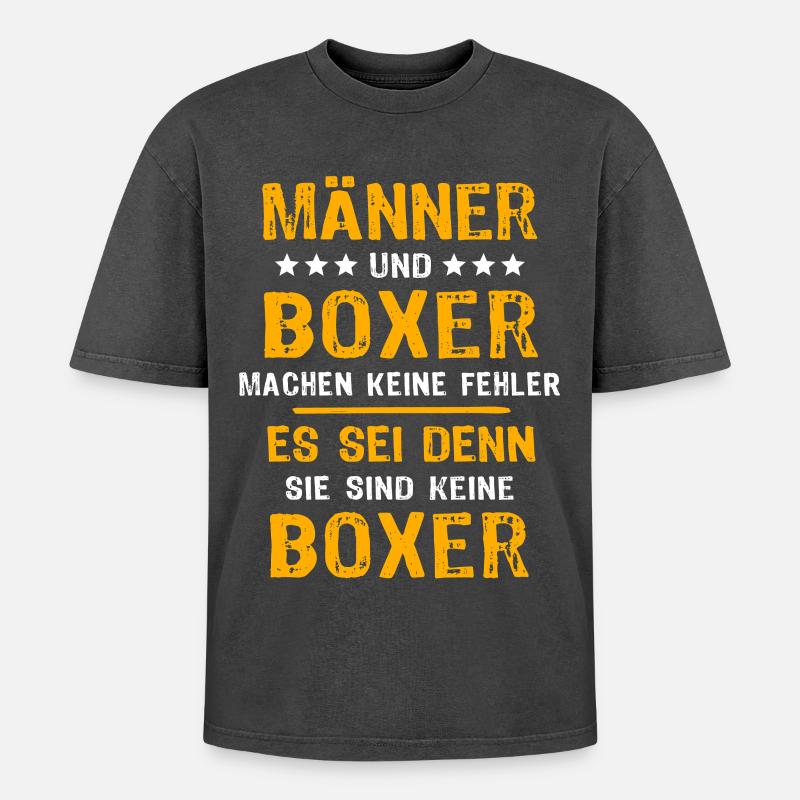 Boxer Boxen - Oversized Unisex Premium Acid-Washed T-Shirt - Schwarz Acid Wash
