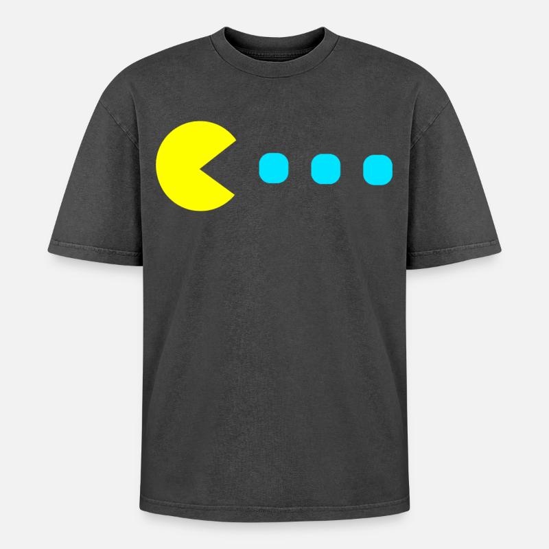 Retro Game - Oversized Unisex Premium Acid-Washed T-Shirt - Schwarz Acid Wash