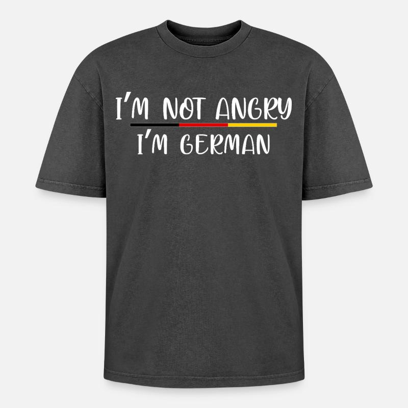 Humorous German Identity Statement - Oversized Unisex Premium Acid-Washed T-Shirt - acid washed black