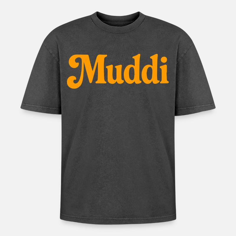 Muddi - Oversized Unisex Premium Acid-Washed T-Shirt - acid washed black