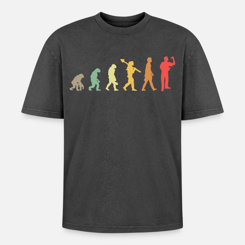 Darts Evolution Darts Player - Oversized Unisex Premium Acid-Washed T-Shirt - acid washed black