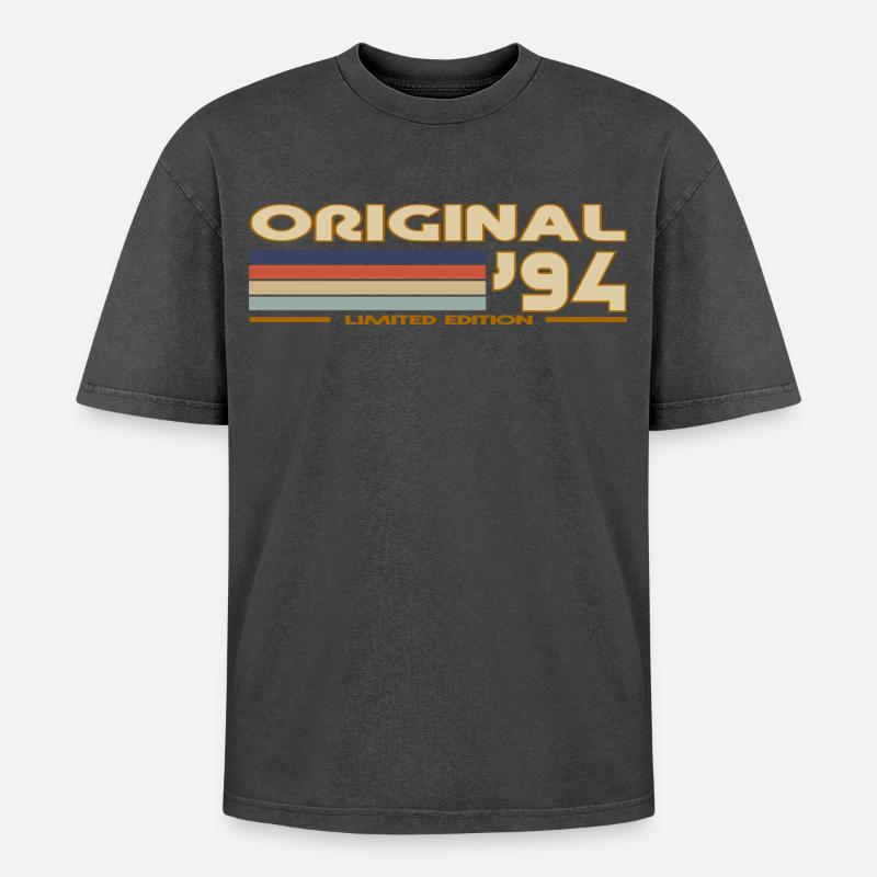1994 - Oversized Unisex Premium Acid-Washed T-Shirt - acid washed black