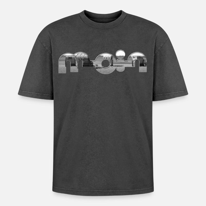 Moin - Oversized Unisex Premium Acid-Washed T-Shirt - Schwarz Acid Wash