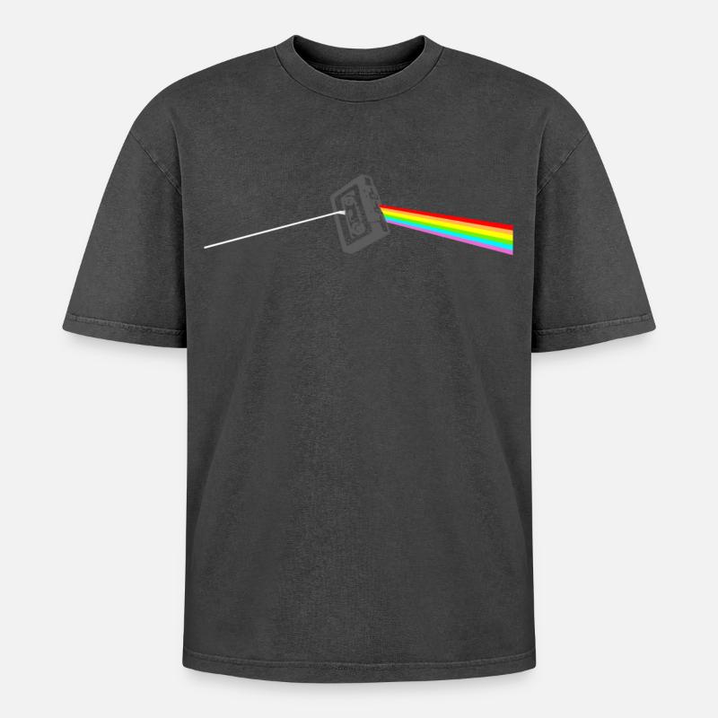 Kassette - Oversized Unisex Premium Acid-Washed T-Shirt - Schwarz Acid Wash