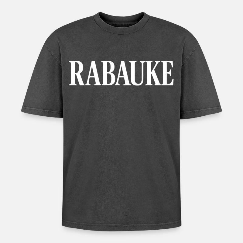 Rabauke - Oversized Unisex Premium Acid-Washed T-Shirt - Schwarz Acid Wash