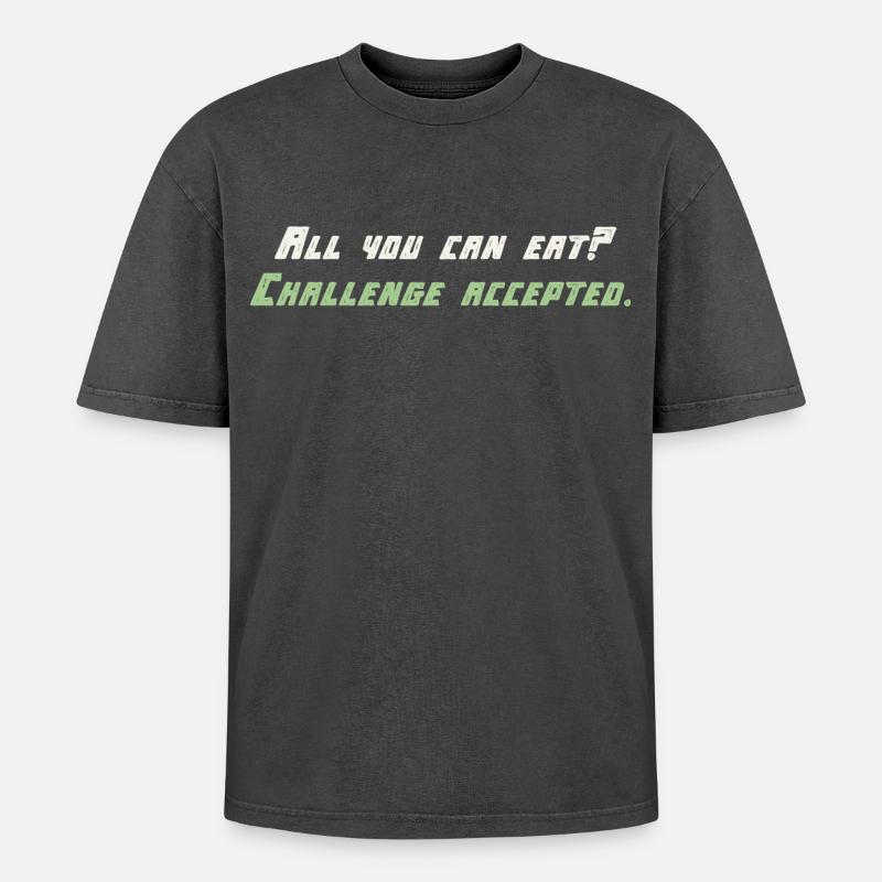 Challange Accepté - T-shirt Premium unisexe oversize acid-washed - noir délavé acide