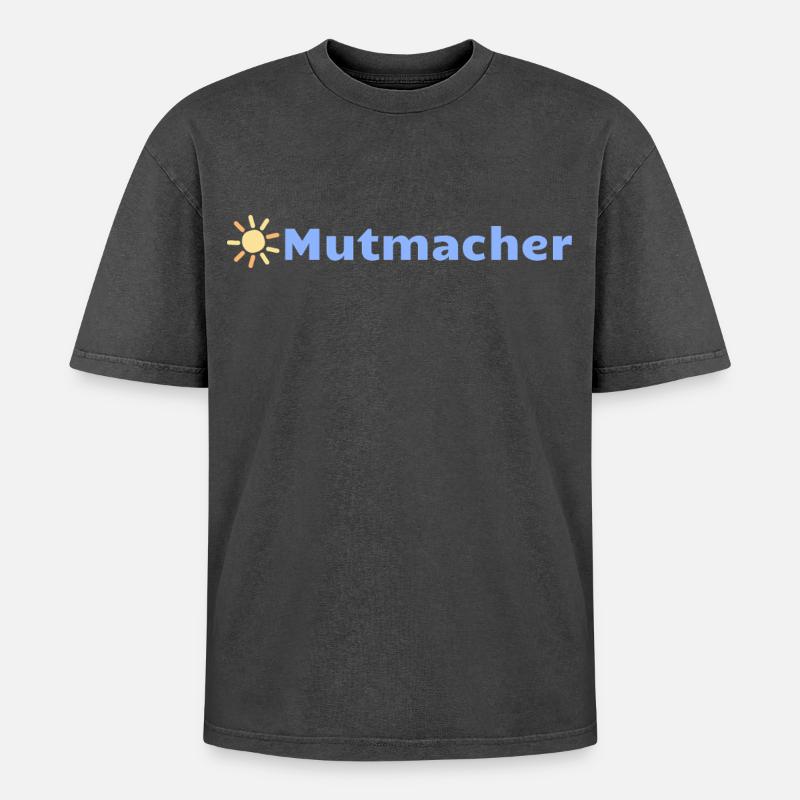 Mutmacher - Oversized Unisex Premium Acid-Washed T-Shirt - Schwarz Acid Wash
