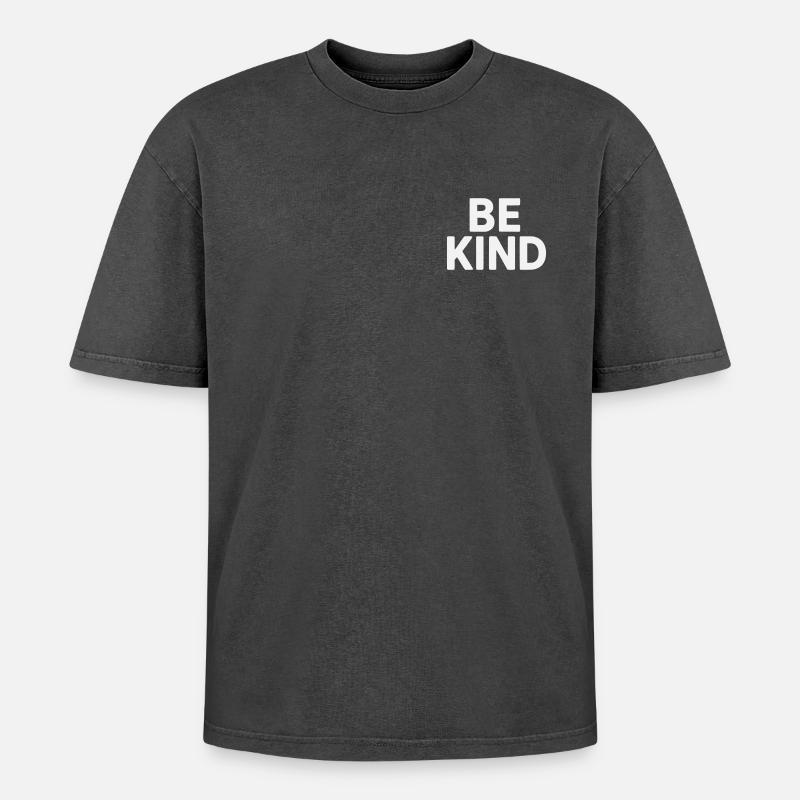 Be kind Slogan schlicht - Oversized Unisex Premium Acid-Washed T-Shirt - Schwarz Acid Wash