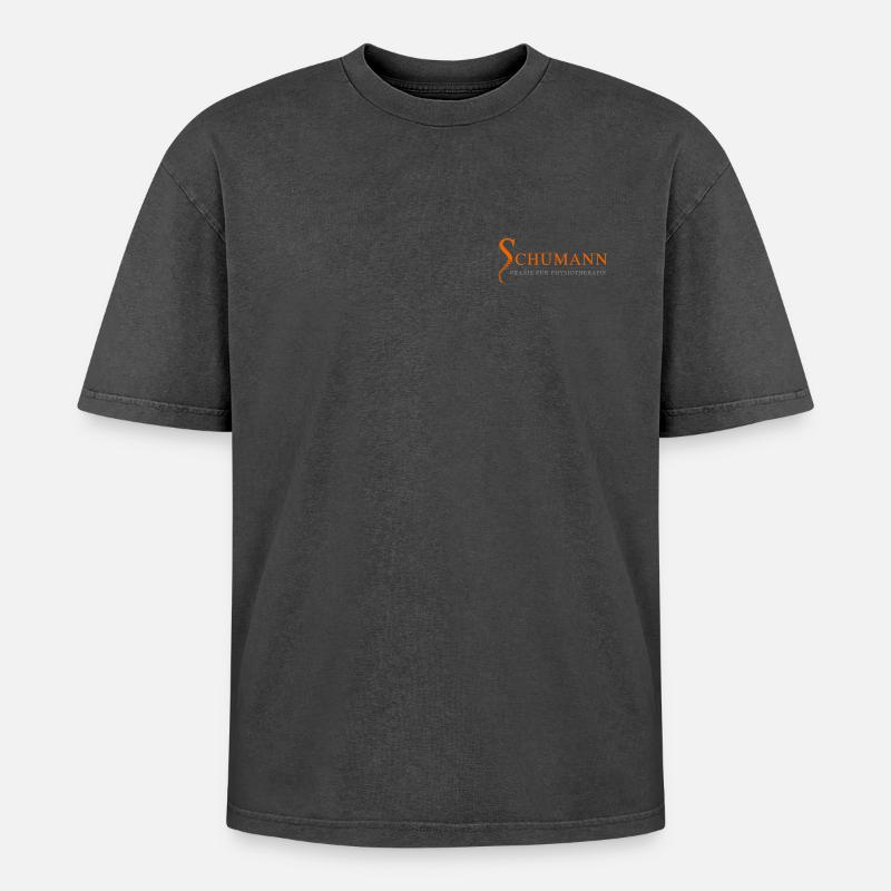 Physio Schumann Colourful - Oversized Unisex Premium Acid-Washed T-Shirt - Schwarz Acid Wash
