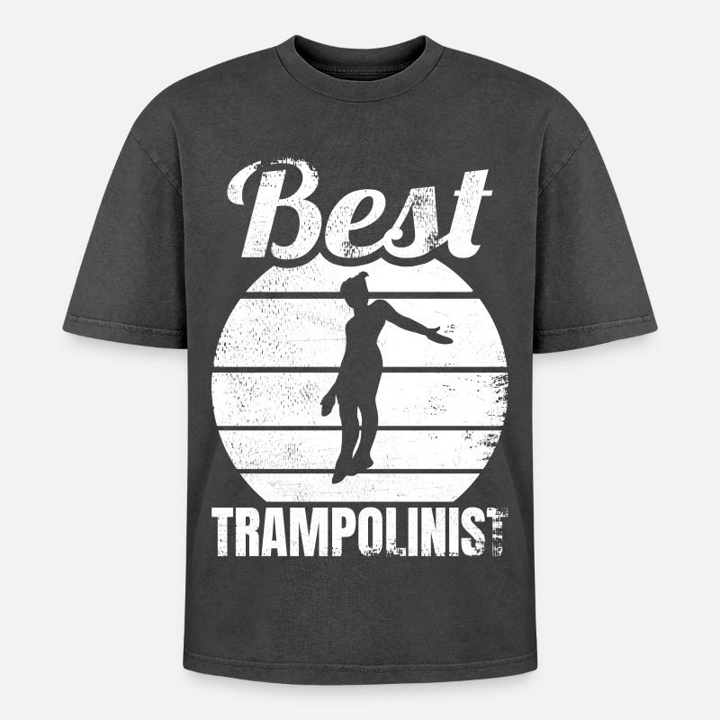 Drôle de pull trampoline - T-shirt Premium unisexe oversize acid-washed - noir délavé acide