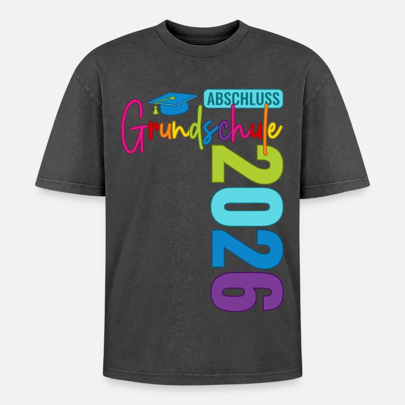 Primary school graduation 2026 - Oversized Unisex Premium Acid-Washed T-Shirt - acid washed black