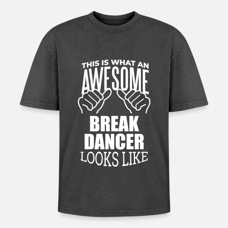 breakdancer - T-shirt Premium unisexe oversize acid-washed - noir délavé acide