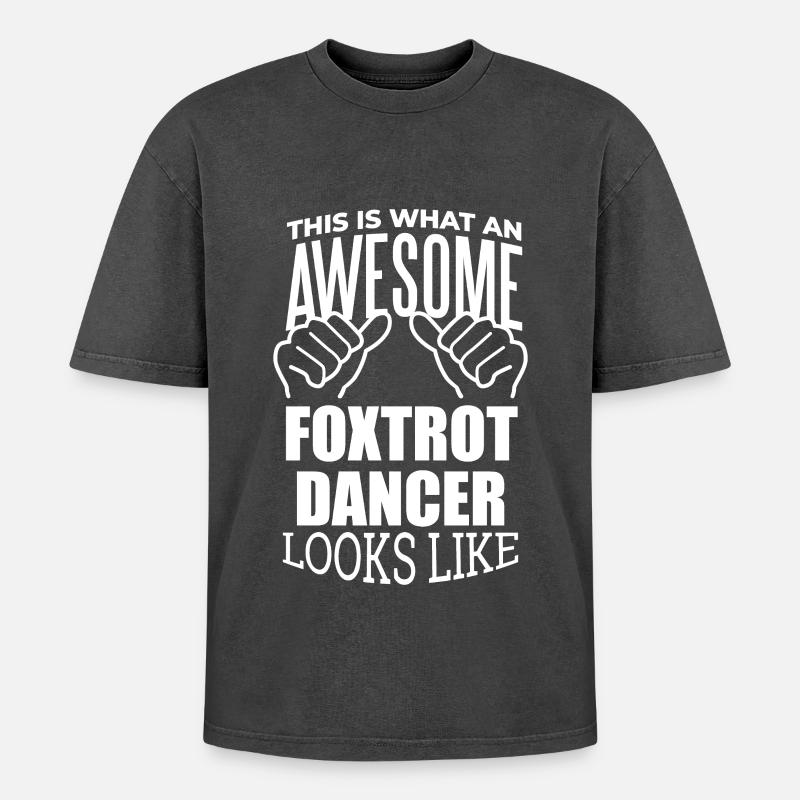 Foxtrott - Oversized Unisex Premium Acid-Washed T-Shirt - Schwarz Acid Wash