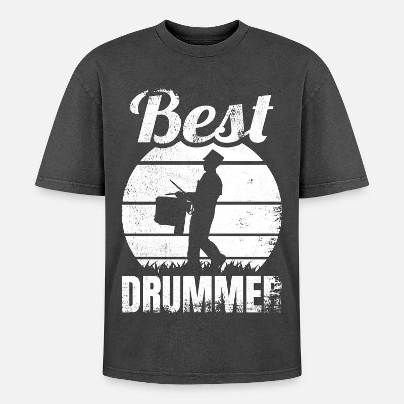 Best Drum Player - Oversized Unisex Premium Acid-Washed T-Shirt - acid washed black