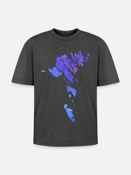 faroe - Oversized Unisex Premium Acid-Washed T-Shirt - acid washed black