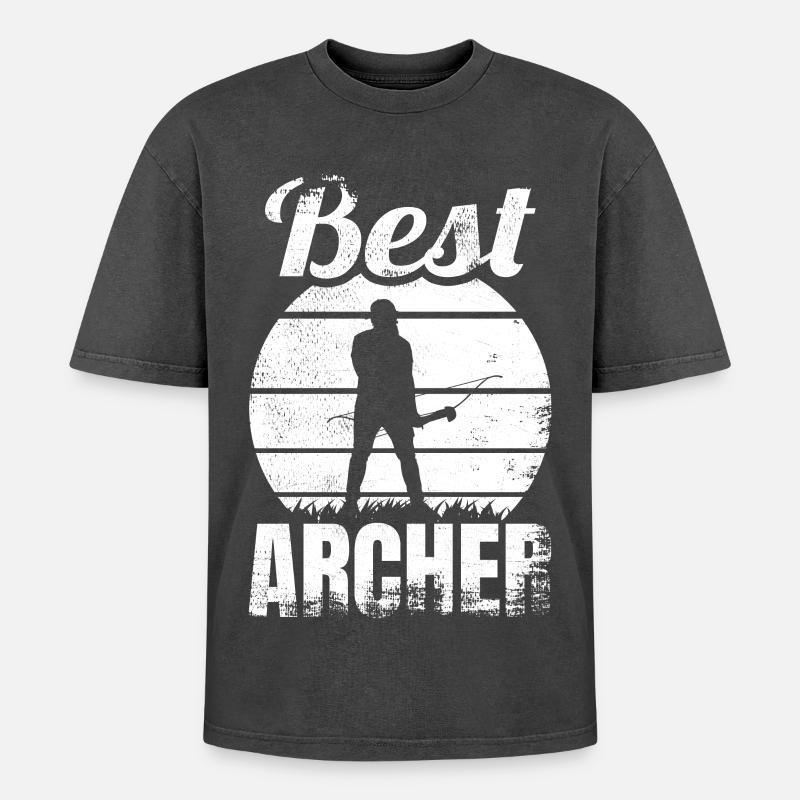 Best Archer - Oversized Unisex Premium Acid-Washed T-Shirt - acid washed black