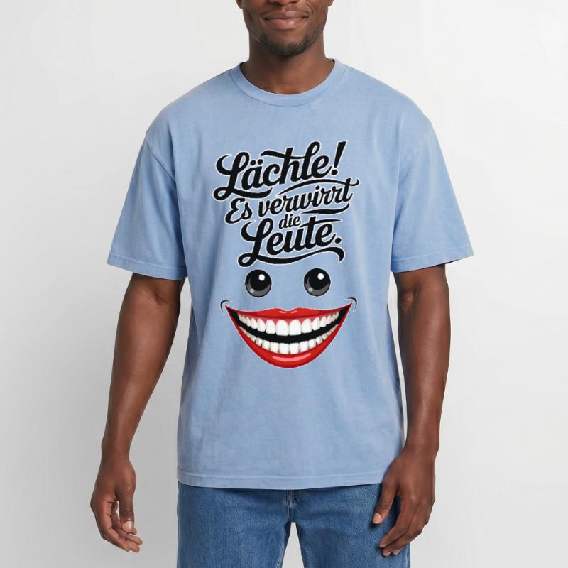 Immer lächeln Oversized Unisex Premium Acid-Washed T-Shirt
