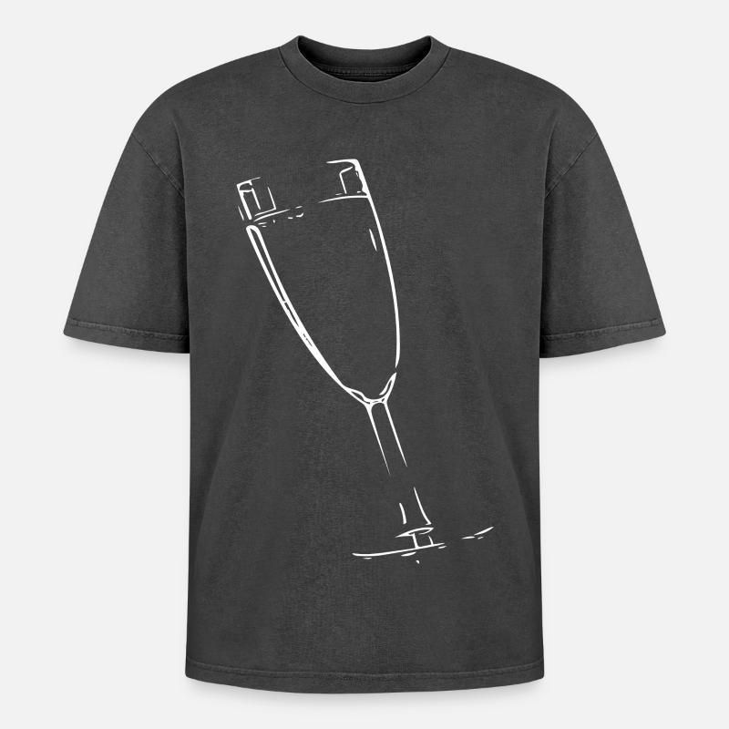 Abstract glass / line / white / pattern - Oversized Unisex Premium Acid-Washed T-Shirt - acid washed black
