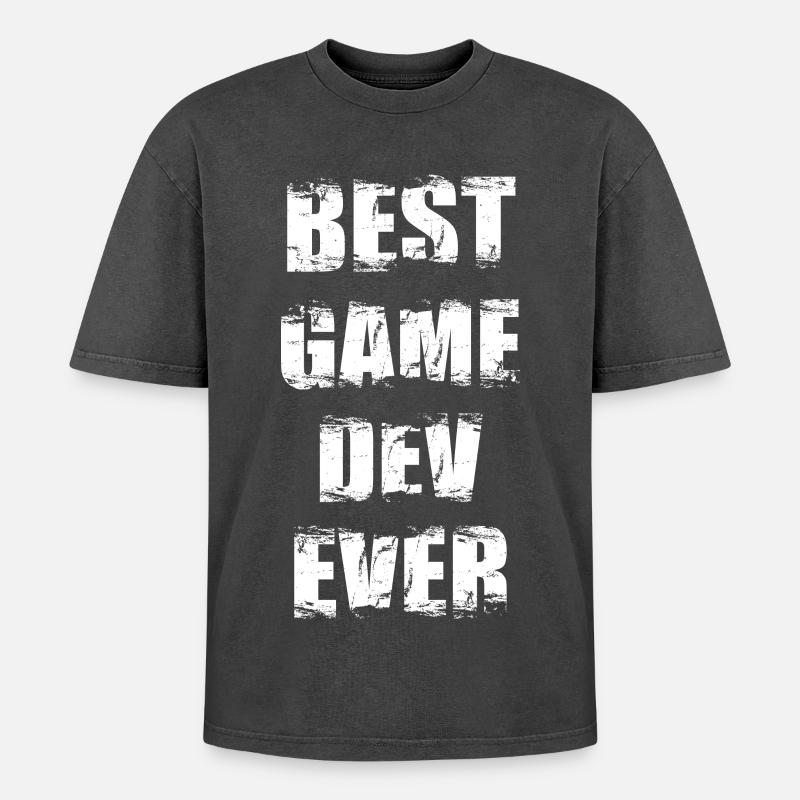 Game Developer - Oversized Unisex Premium Acid-Washed T-Shirt - acid washed black