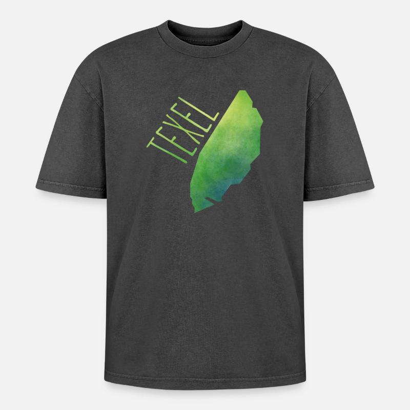Texel - Oversized Unisex Premium Acid-Washed T-Shirt - acid washed black