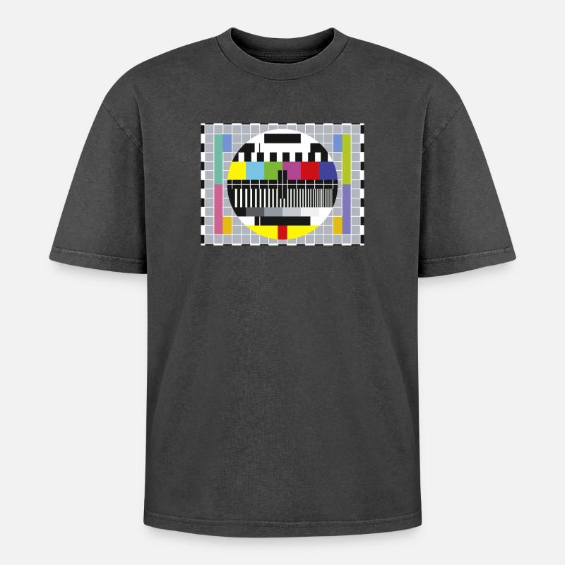Test-Bild - Oversized Unisex Premium Acid-Washed T-Shirt - Schwarz Acid Wash