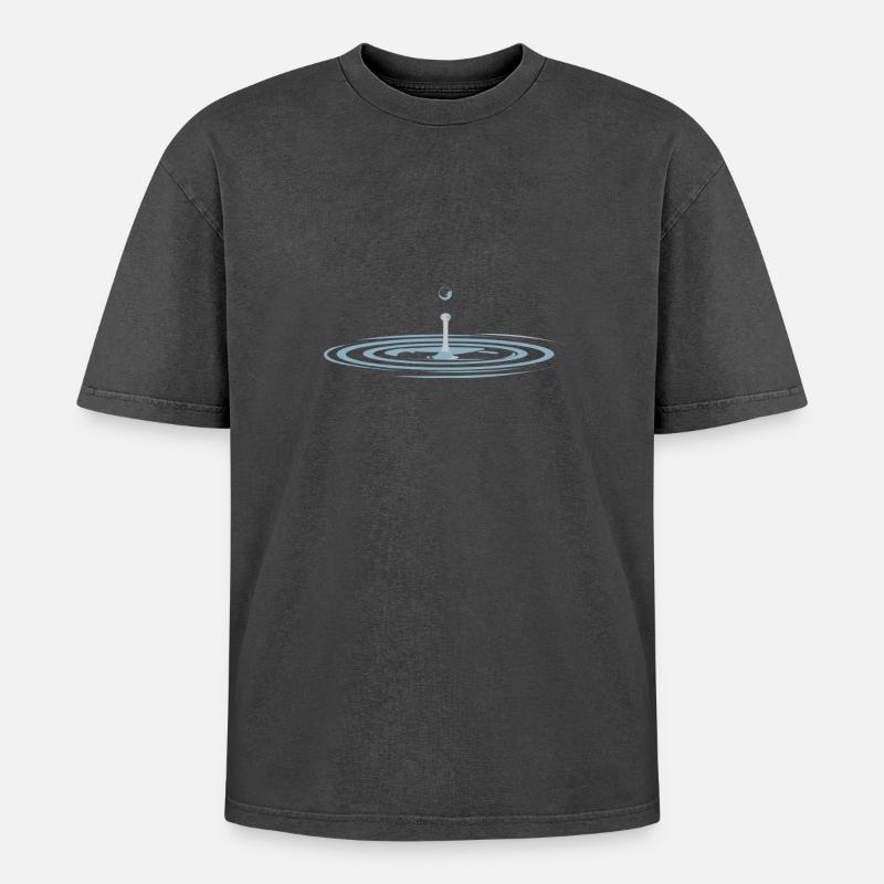 Wassertropfen waterdrop - Oversized Unisex Premium Acid-Washed T-Shirt - Schwarz Acid Wash