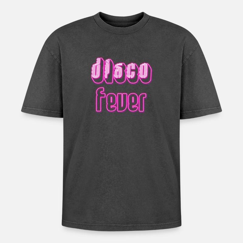 disco - Oversized Unisex Premium Acid-Washed T-Shirt - Schwarz Acid Wash