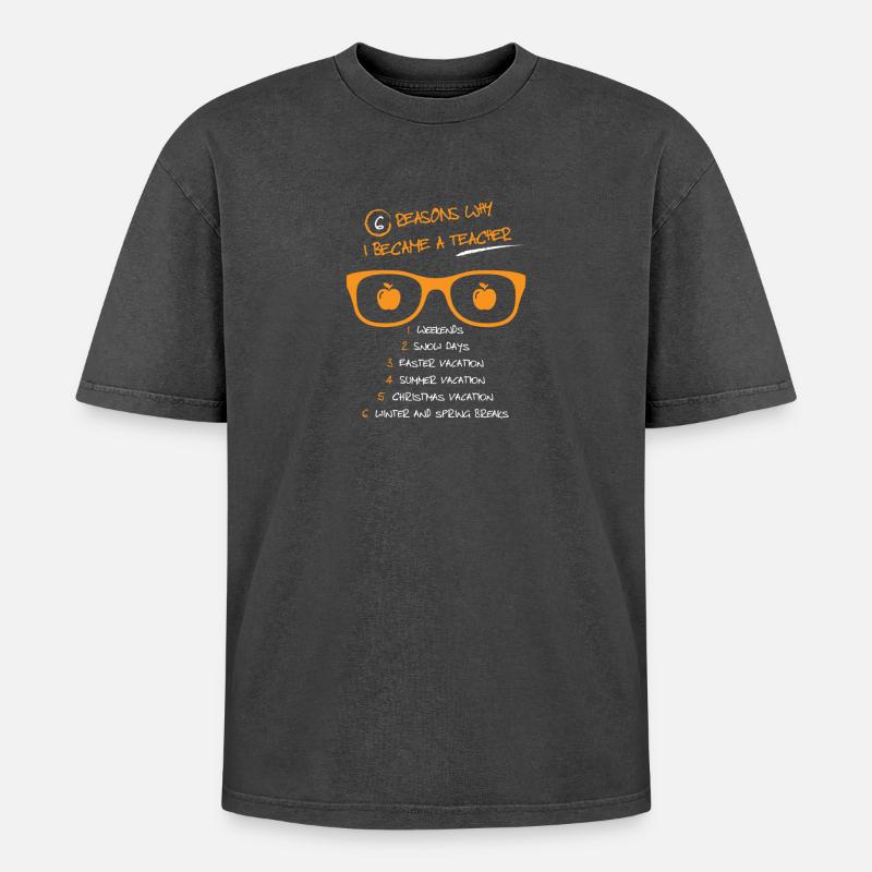 Lehrer - Oversized Unisex Premium Acid-Washed T-Shirt - Schwarz Acid Wash