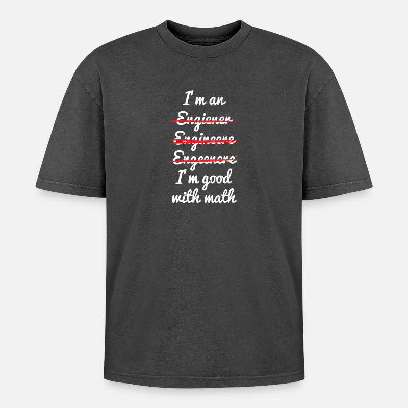 maths - Oversized Unisex Premium Acid-Washed T-Shirt - acid washed black