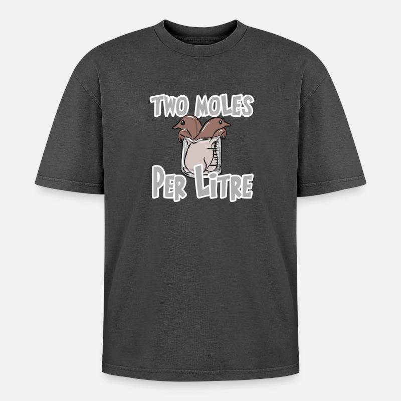 science - Oversized Unisex Premium Acid-Washed T-Shirt - acid washed black