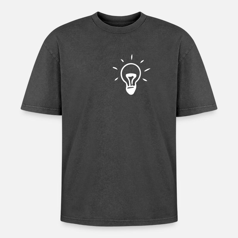 Idee - Oversized Unisex Premium Acid-Washed T-Shirt - Schwarz Acid Wash