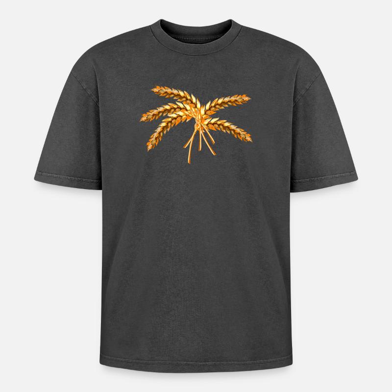 grain - Oversized Unisex Premium Acid-Washed T-Shirt - acid washed black