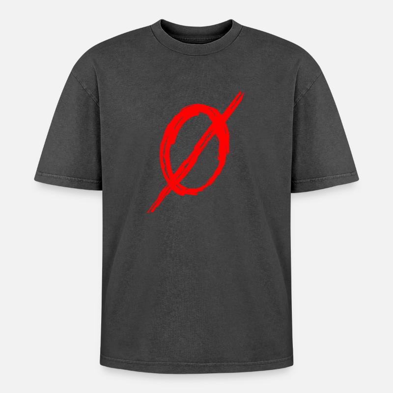 Zero Blood - Oversized Unisex Premium Acid-Washed T-Shirt - Schwarz Acid Wash