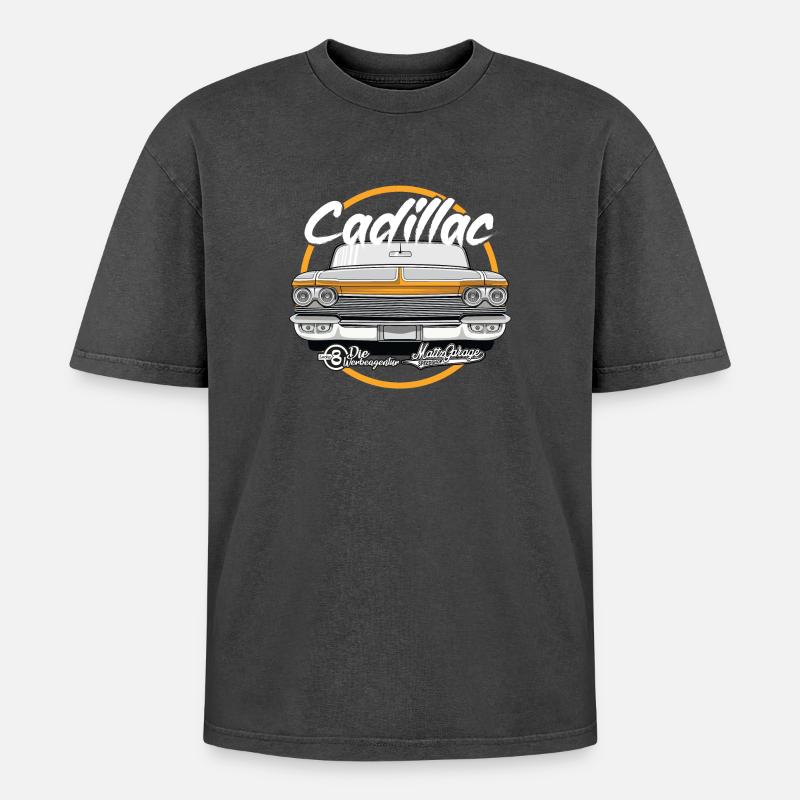 Cadillac - Oversized Unisex Premium Acid-Washed T-Shirt - Schwarz Acid Wash