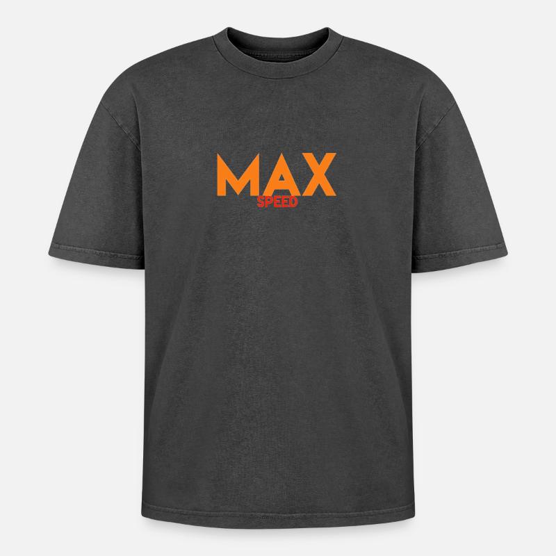 Max - Oversized Unisex Premium Acid-Washed T-Shirt - Schwarz Acid Wash
