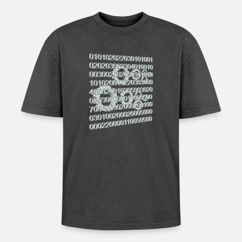Techniker Technologie - Oversized Unisex Premium Acid-Washed T-Shirt - Schwarz Acid Wash