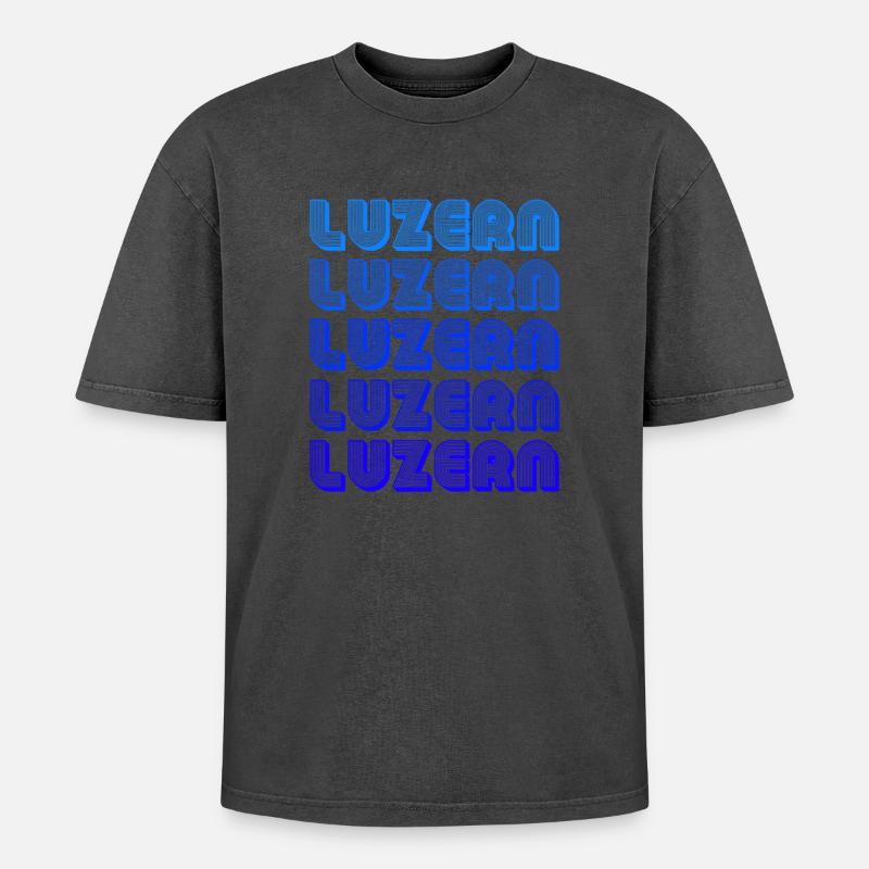 Luzerne - T-shirt Premium unisexe oversize acid-washed - noir délavé acide