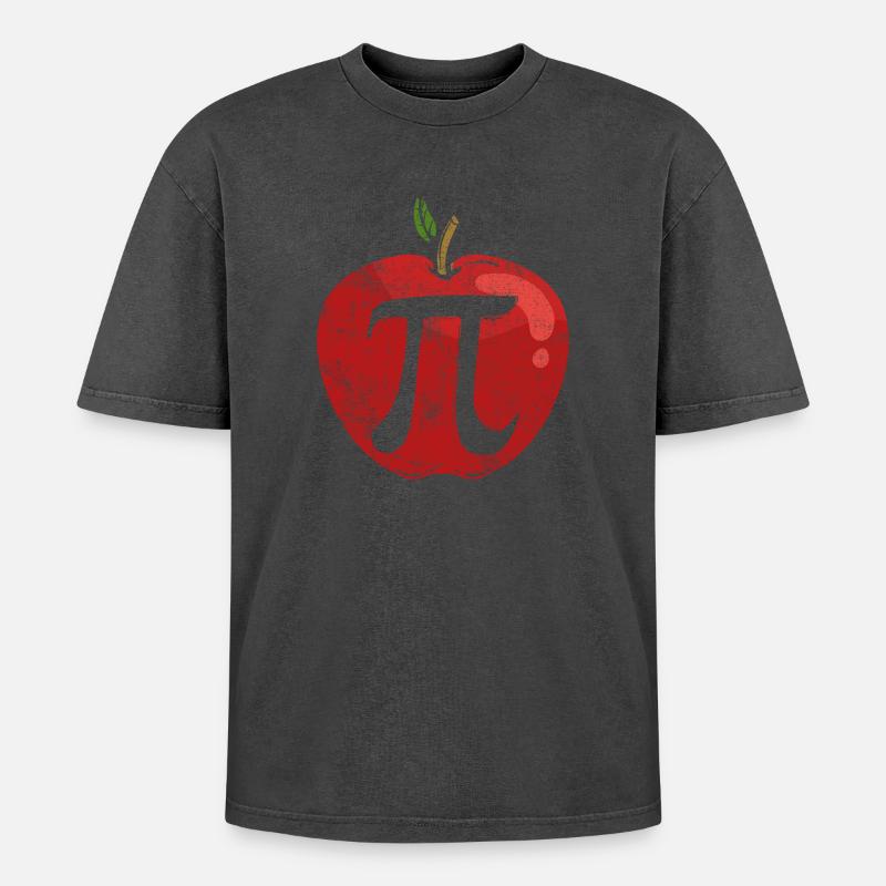 Pi math - Oversized Unisex Premium Acid-Washed T-Shirt - acid washed black