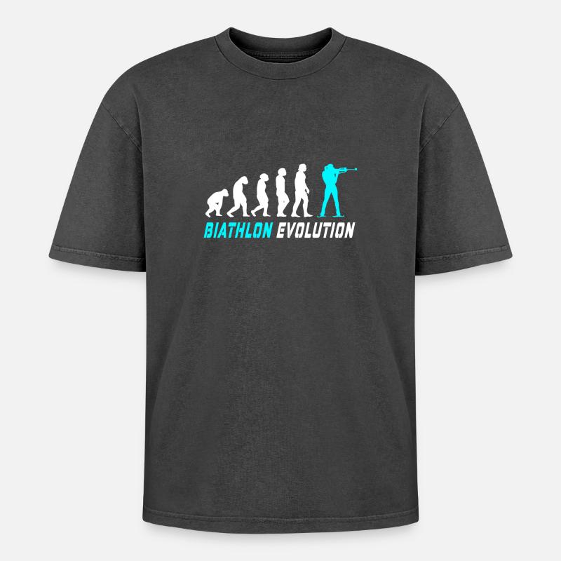 Conception / idée cadeau Evolution biathlon - T-shirt Premium unisexe oversize acid-washed - noir délavé acide