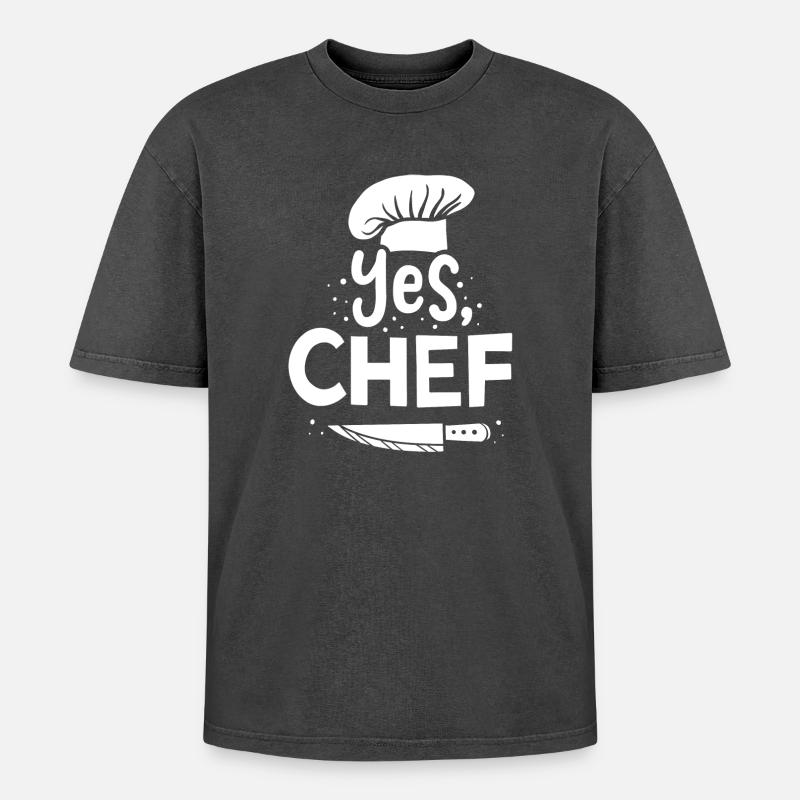 Koch Kochen Chefkoch - Oversized Unisex Premium Acid-Washed T-Shirt - Schwarz Acid Wash
