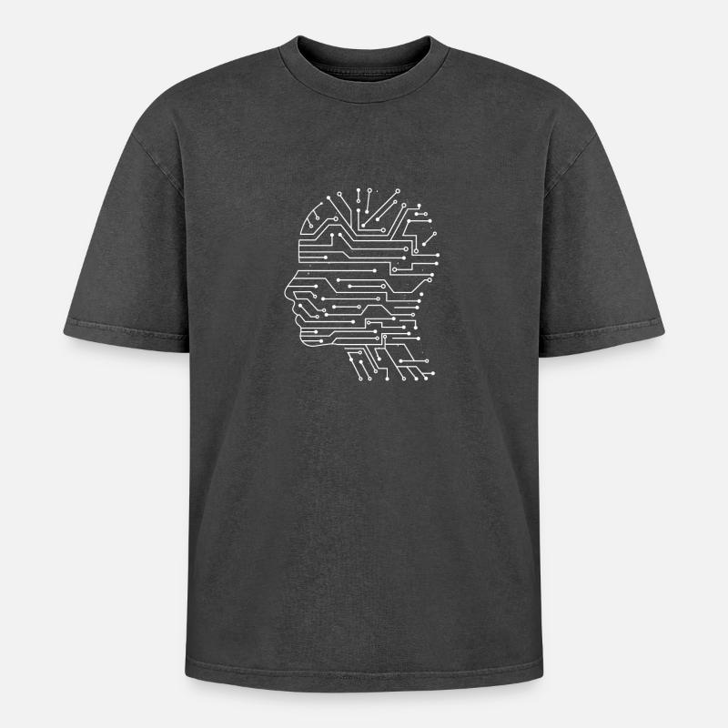 Artificial intelligence - Oversized Unisex Premium Acid-Washed T-Shirt - acid washed black