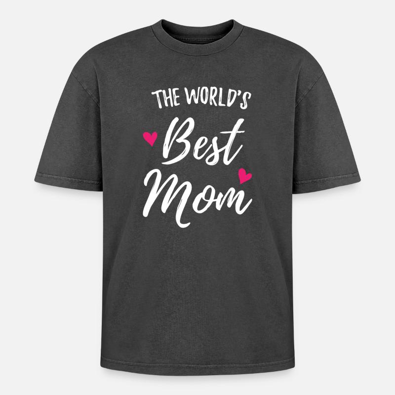 Die beste Mutter der Welt - Oversized Unisex Premium Acid-Washed T-Shirt - Schwarz Acid Wash