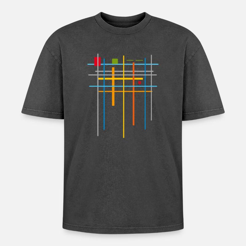 Architecture Modèle minimal 25 - T-shirt Premium unisexe oversize acid-washed - noir délavé acide